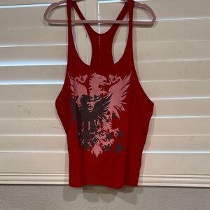 Bold Red Graphic Tank Top